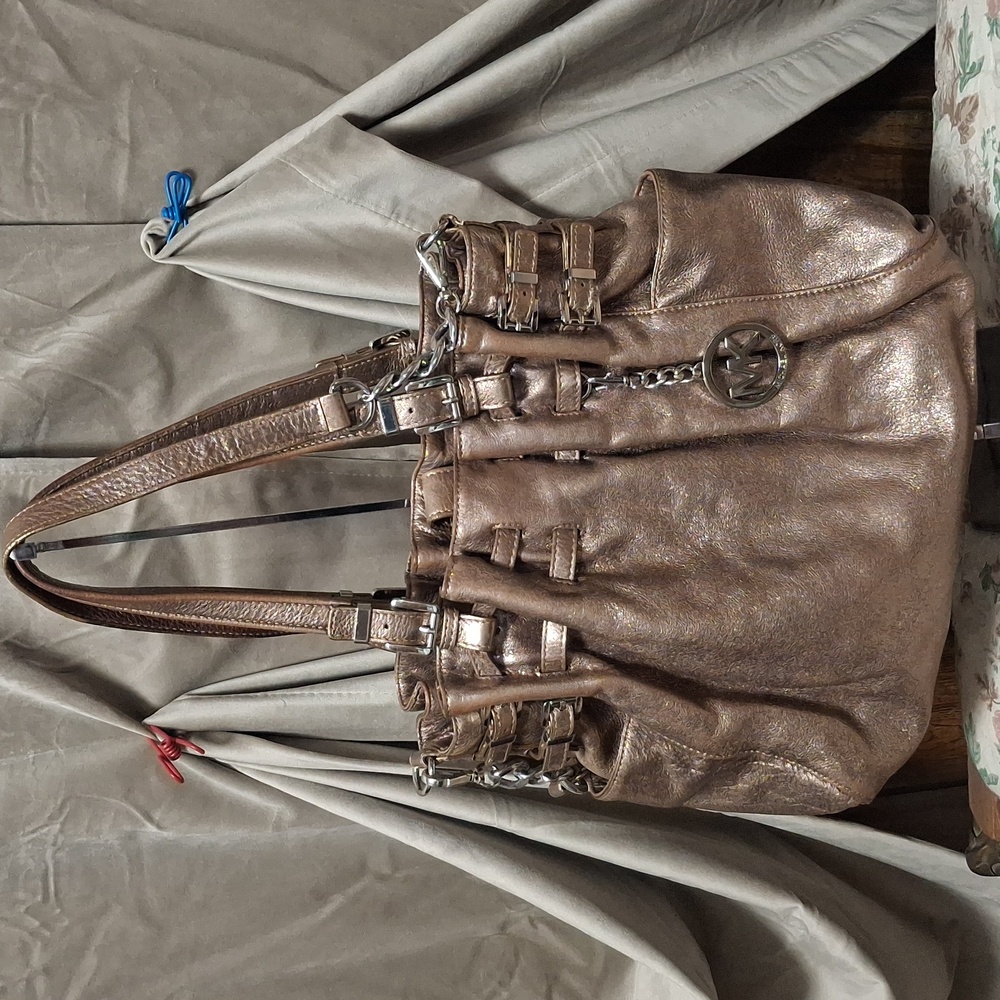 Michael Kors Metallic Glitter Convertable Tote